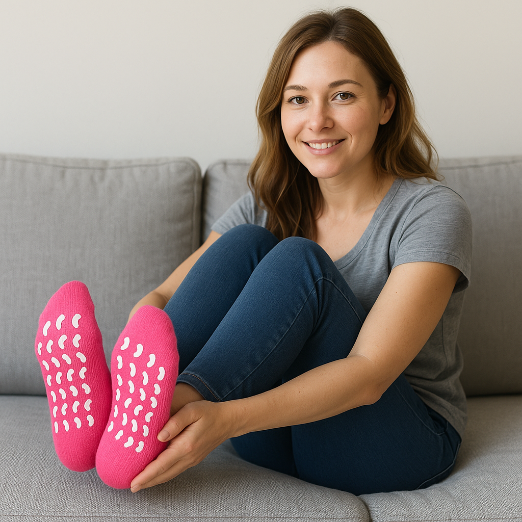 Spezielle rutschfeste Socken für die Pflege