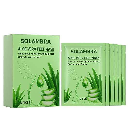 Fußmasken mit Aloe Vera – Packung mit 5 Paaren Ultra Nährend